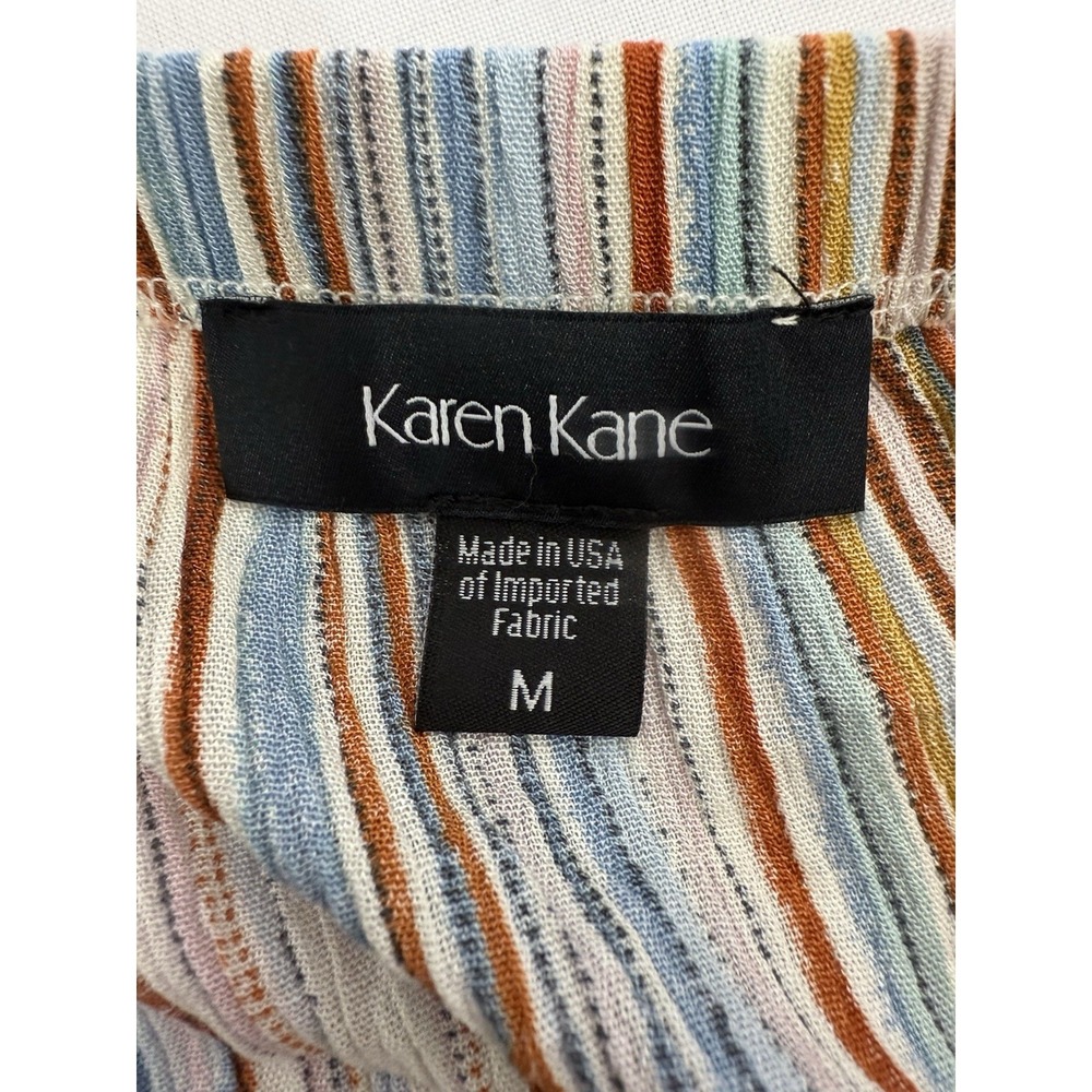 Karen Kane Tiered Midi Skirt Multicolor Elastic Tie Waist Womens Size L Rayon - Picture 3 of 9